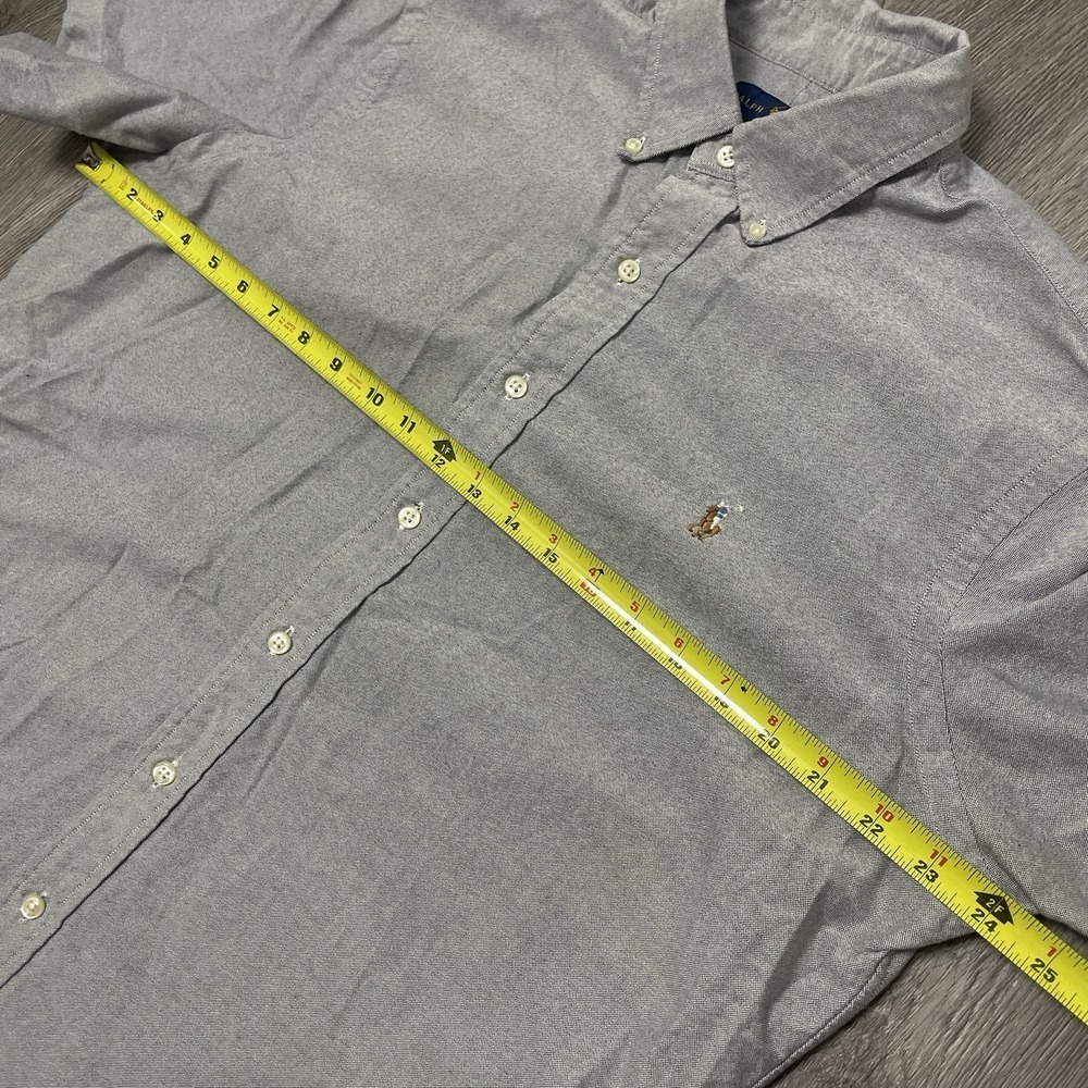 Polo Ralph Lauren Shirt Mens Large Gray Oxford Short Sleeve Button Down Pony - Picture 7 of 7